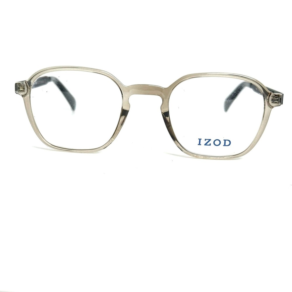 IZOD IZ 2127 Grey Brown Geometric Eyeglass Frames 48-22-145 Made in Italy 24769